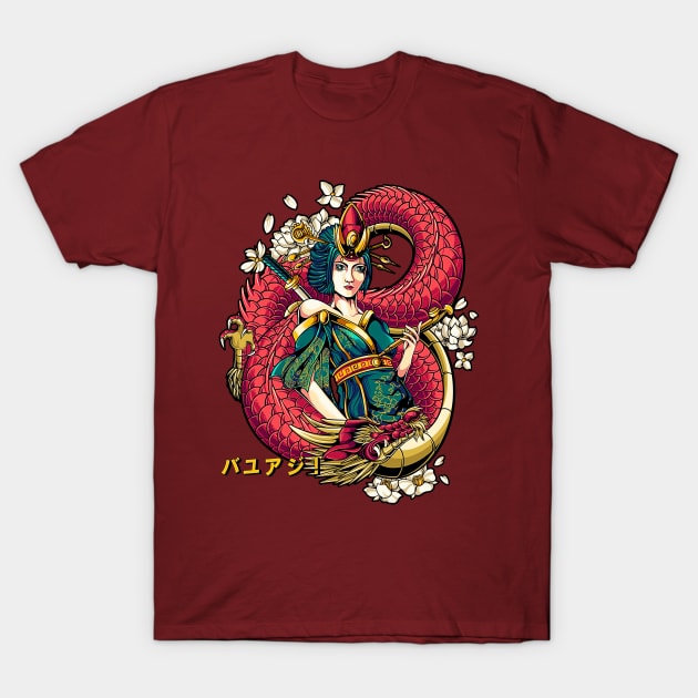 Japanese Tokyo Dragon Asian inspired retro 80’s style T-Shirt by wfmacawrub